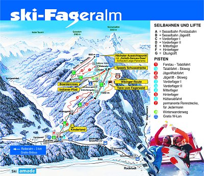 Горнолыжный курорт Fageralm/Forstau: схема склонов