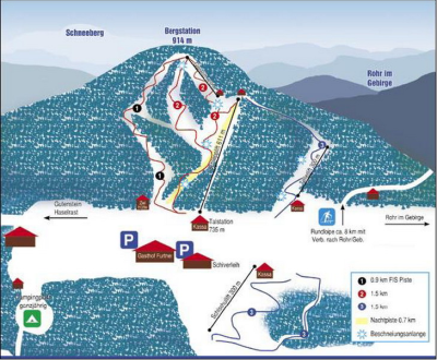 Горнолыжный курорт Furtnerlifte Rohr im Gebirge: схема склонов