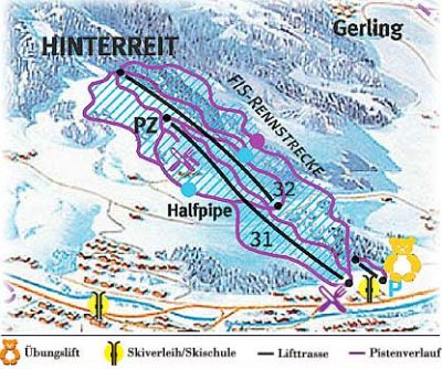Горнолыжный курорт Saalfelden - Hinterreit: схема склонов