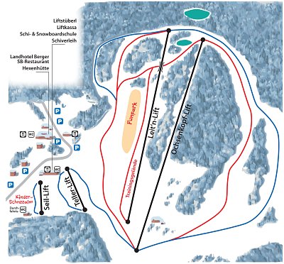 Горнолыжный курорт St. Jakob im Walde: схема склонов