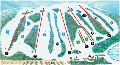 Горнолыжный курорт Devils Elbow: схема склонов