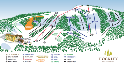 Горнолыжный курорт Hockley Valley: схема склонов
