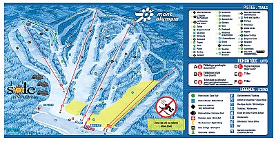 Горнолыжный курорт Mont Olympia: схема склонов