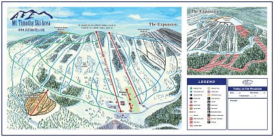 Горнолыжный курорт Mt. Timothy: схема склонов