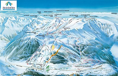Горнолыжный курорт Alpe Du Grand-Serre: схема склонов