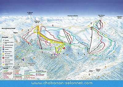 Горнолыжный курорт Chabanon: схема склонов