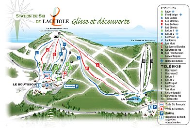 Горнолыжный курорт Laguiole: схема склонов