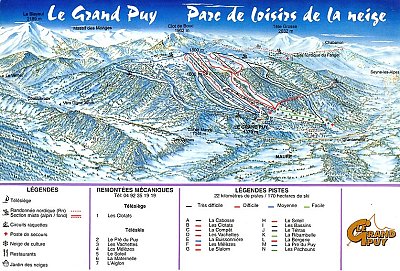 Горнолыжный курорт Le Grand Puy: схема склонов