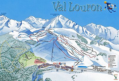Горнолыжный курорт Val Louron: схема склонов