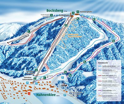 Горнолыжный курорт Bocksberg-Hahnenklee: схема склонов