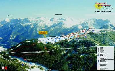 Горнолыжный курорт Rossfeld Berchtesgadener Land: схема склонов