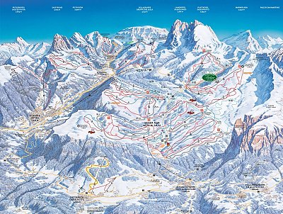 Горнолыжный курорт Seiser Alm / Alpe di Siusi: схема склонов