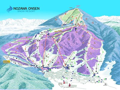 Горнолыжный курорт Нозава-онсен: схема склонов