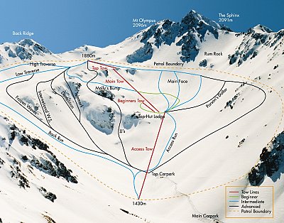Горнолыжный курорт Mount Olympus: схема склонов