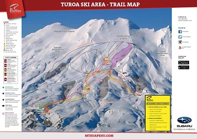 Горнолыжный курорт Turoa: схема склонов