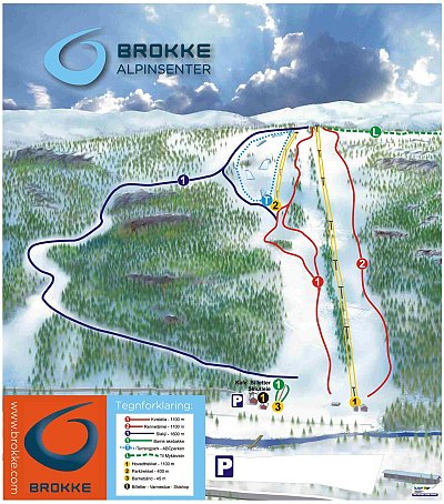 Горнолыжный курорт Brokke Alpinsenter: схема склонов