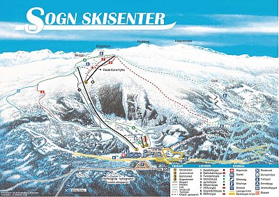 Горнолыжный курорт Sogn skisenter: схема склонов