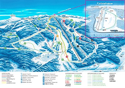 Горнолыжный курорт Valdres: схема склонов