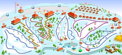 Горнолыжный курорт Парк Яхрома: схема склонов
