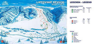 Горнолыжный курорт Liptovské Revúce: схема склонов