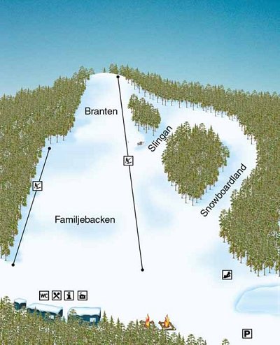 Горнолыжный курорт Asbybacken: схема склонов