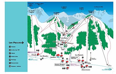 Горнолыжный курорт Les Paccots: схема склонов