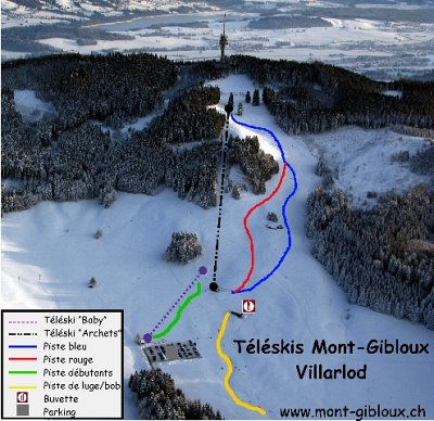 Горнолыжный курорт Mont Gibloux: схема склонов