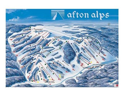 Горнолыжный курорт Afton Alps: схема склонов