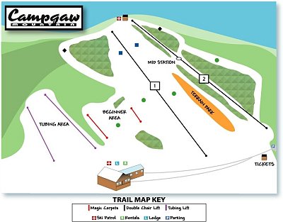 Горнолыжный курорт Campgaw Mountain: схема склонов