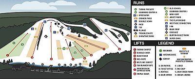 Горнолыжный курорт Cannonsburg: схема склонов