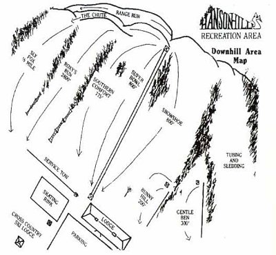 Горнолыжный курорт Hanson Hills: схема склонов
