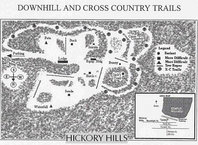 Горнолыжный курорт Hickory Hills: схема склонов