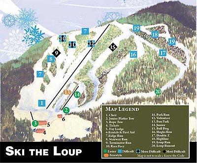 Горнолыжный курорт Loup Loup: схема склонов
