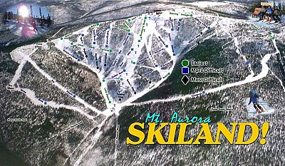 Горнолыжный курорт Mt. Aurora Skiland: схема склонов