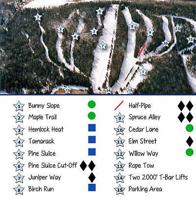 Горнолыжный курорт Mt. Jefferson: схема склонов