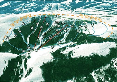 Горнолыжный курорт Pomerelle Mountain: схема склонов