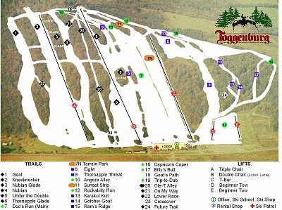 Горнолыжный курорт Toggenburg Mountain: схема склонов