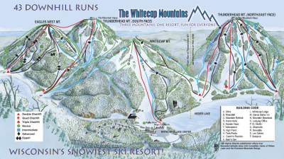 Горнолыжный курорт Whitecap Mountains: схема склонов