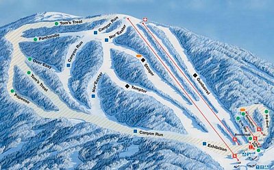 Sundown Mountain: схема склонов