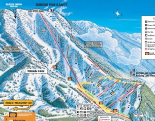 Diamond Peak: схема склонов