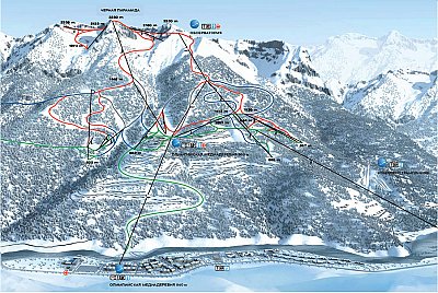 Krasnaya Polyana Resort: схема склонов