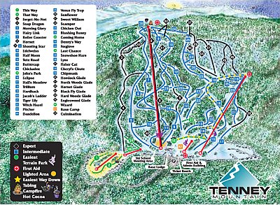 Tenney Mountain: схема склонов