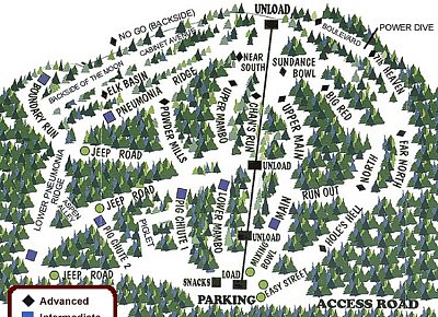Turner Mountain: схема склонов