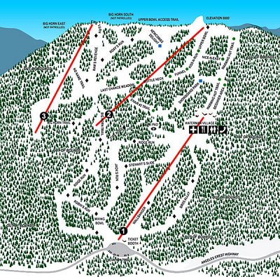 Mt. Waterman: схема склонов