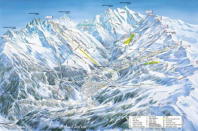 Горнолыжный курорт Брид-ли-бен (Brides Les Bains): схема склонов