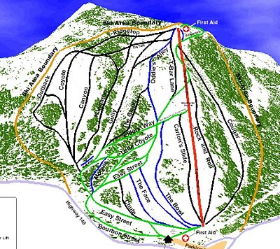 Warner Canyon: схема склонов