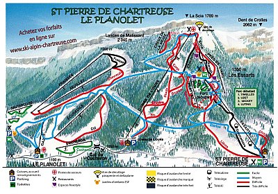 Saint Pierre De Chartreuse - Le Planolet: схема склонов