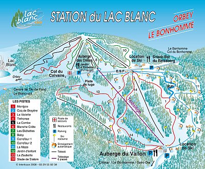 Le Lac Blanc: схема склонов