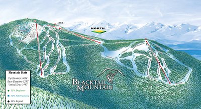 Blacktail Mountain: схема склонов