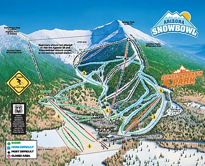 Arizona Snowbowl: схема склонов